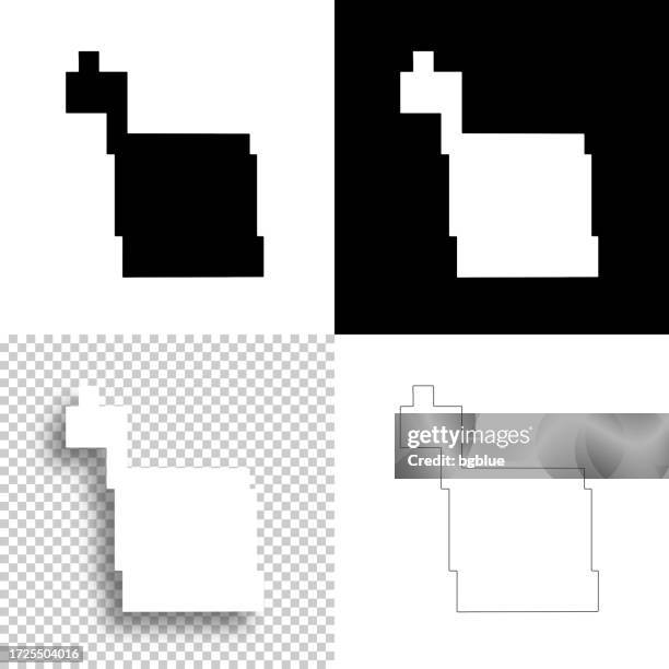 ward county, north dakota. maps for design. blank, white and black backgrounds - minot north dakota stock illustrations