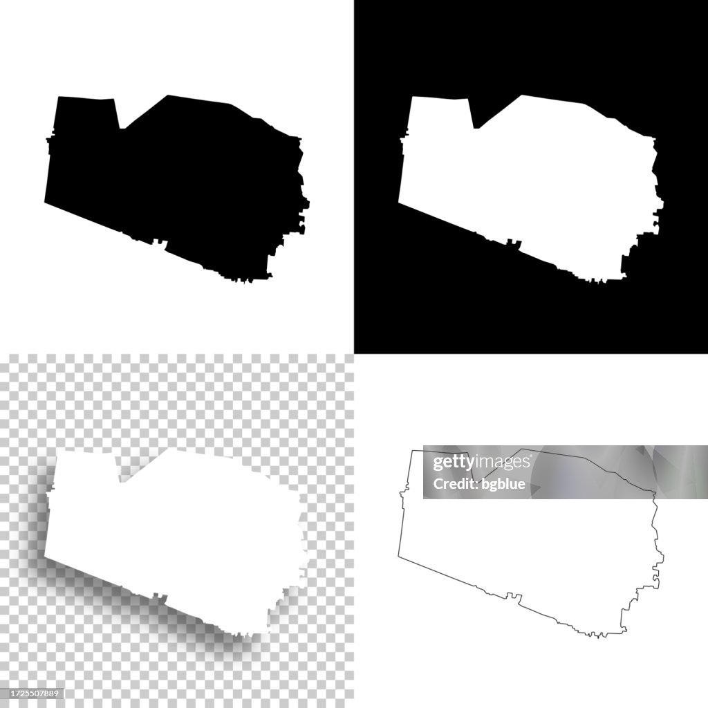 Williamson County, Tennessee. Maps for design. Blank, white and black backgrounds
