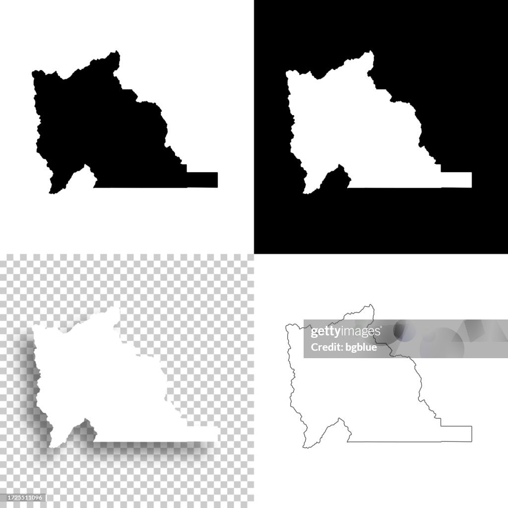 Utah County, Utah. Maps for design. Blank, white and black backgrounds