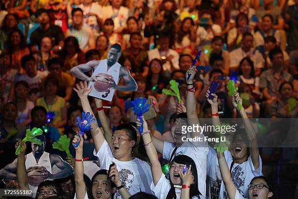Fans of NBA Player Dwyane Wade attend a promotion event of Chinese sports brand Li Ning on July 3, 2013 in Beijing, China.