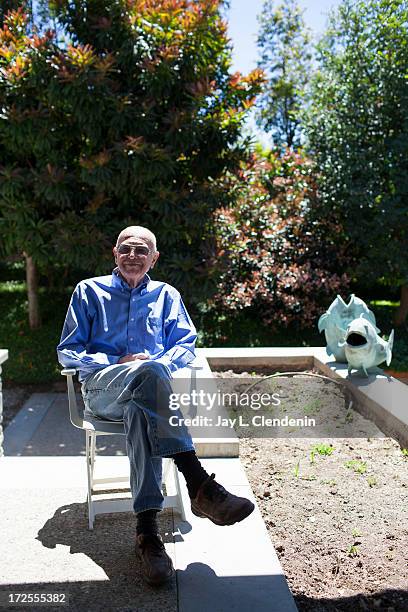 Enterpreneur and founder of grocery store Trader Joe's, Joe Coulombe is photographed at his home in Pasadena, California for Los Angeles Times on...