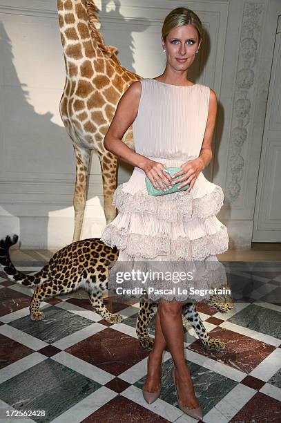 Nicky Hilton attends the Valentino show as part of Paris Fashion Week Haute-Couture Fall/Winter 2013-2014 at Hotel Salomon de Rothschild on July 3,...