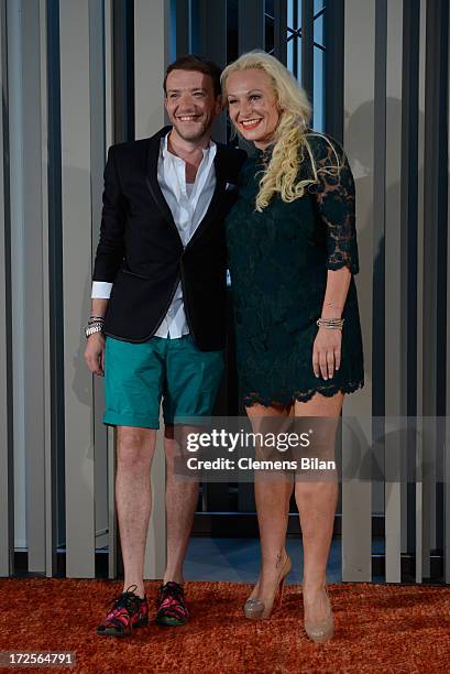 Simone Anés and Stephan Pelger attend at the Simone Anes & Stephan Pelger Show during Mercedes-Benz Fashion Week Spring/Summer 2014 on July 3, 2013...