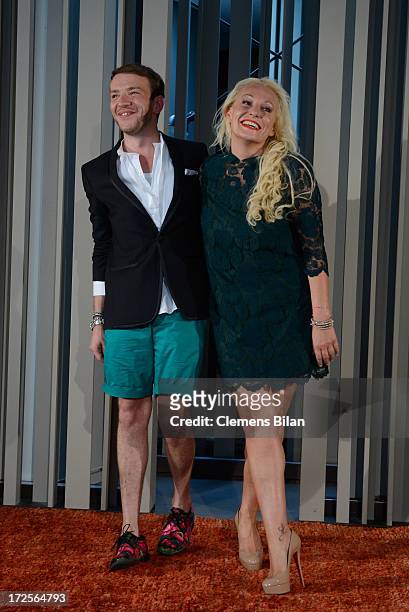 Simone Anés and Stephan Pelger attend at the Simone Anes & Stephan Pelger Show during Mercedes-Benz Fashion Week Spring/Summer 2014 on July 3, 2013...