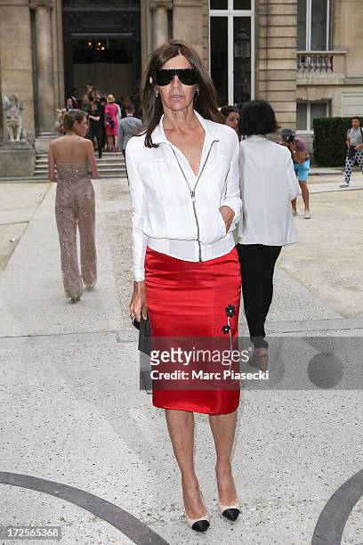 Carine Roitfeld attends the Valentino show as part of Paris Fashion Week Haute-Couture Fall/Winter 2013-2014 at Hotel Salomon de Rothschild on July...