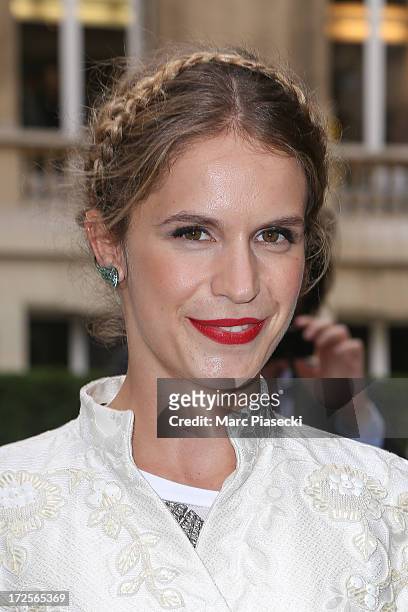 Eugenie Niarchos attends the Valentino show as part of Paris Fashion Week Haute-Couture Fall/Winter 2013-2014 at Hotel Salomon de Rothschild on July...