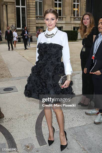 Olivia Palermo attends the Valentino show as part of Paris Fashion Week Haute-Couture Fall/Winter 2013-2014 at Hotel Salomon de Rothschild on July 3,...