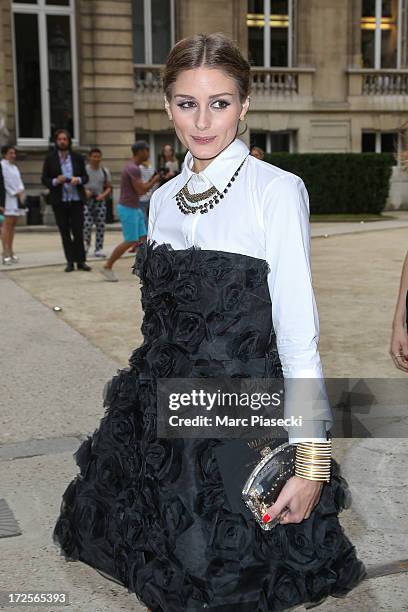 Olivia Palermo attends the Valentino show as part of Paris Fashion Week Haute-Couture Fall/Winter 2013-2014 at Hotel Salomon de Rothschild on July 3,...