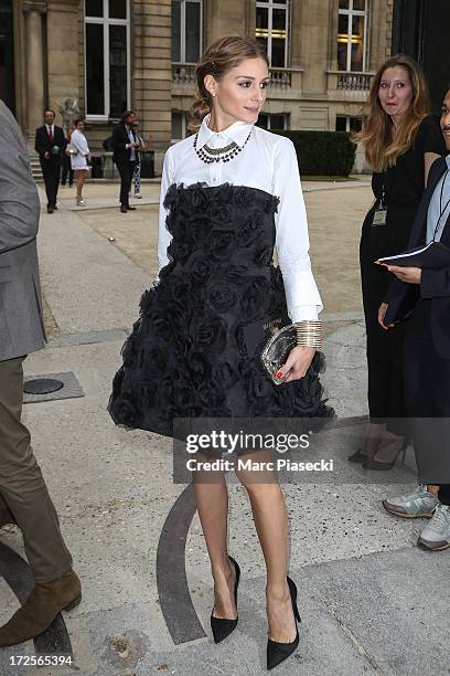 Olivia Palermo attends the Valentino show as part of Paris Fashion Week Haute-Couture Fall/Winter 2013-2014 at Hotel Salomon de Rothschild on July 3,...