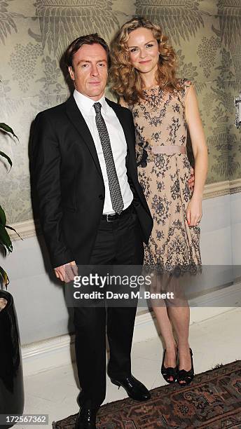 Toby Stephens and Anna Louise Plowman attend "Private Lives" Press Night at Kettners on July 3, 2013 in London, England.