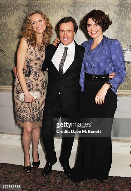 Anna Louise Plowman, Toby Stephens and Anna Chancellor attend "Private Lives" Press Night at Kettners on July 3, 2013 in London, England.