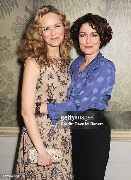 Anna Louise Plowman and Anna Chancellor attend "Private Lives" Press Night at Kettners on July 3, 2013 in London, England.