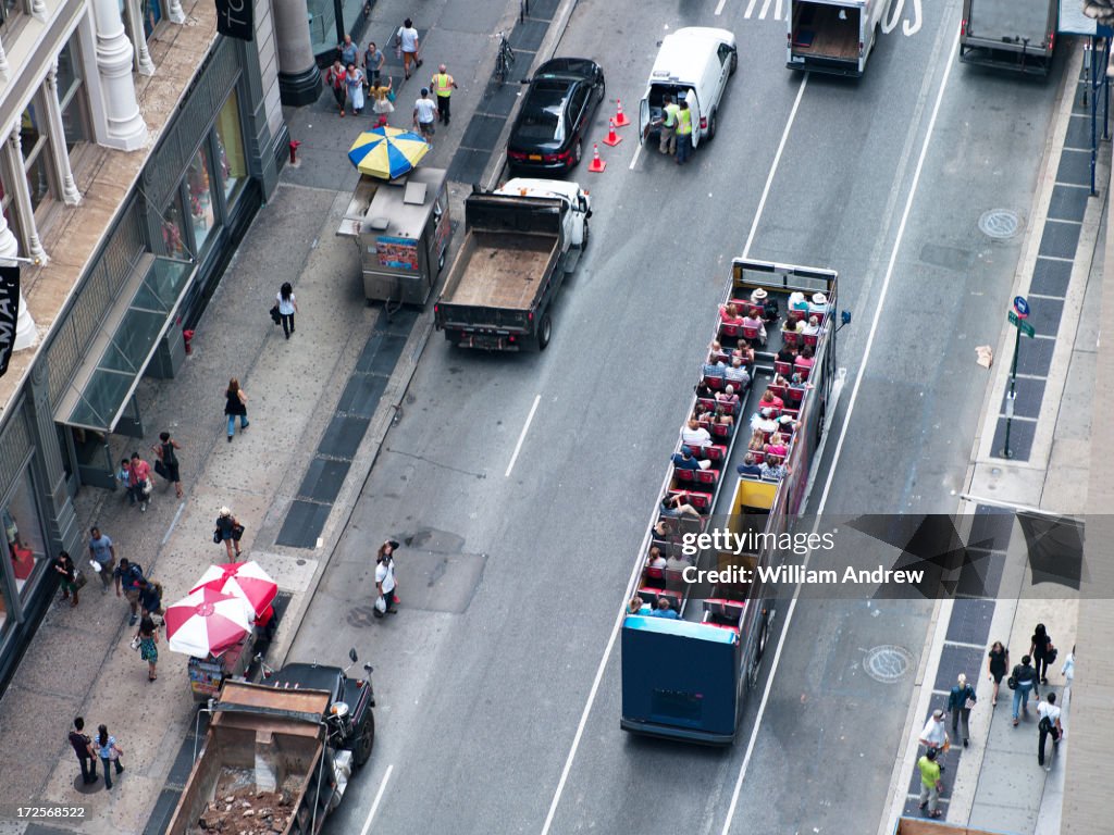View of New York City streets from above