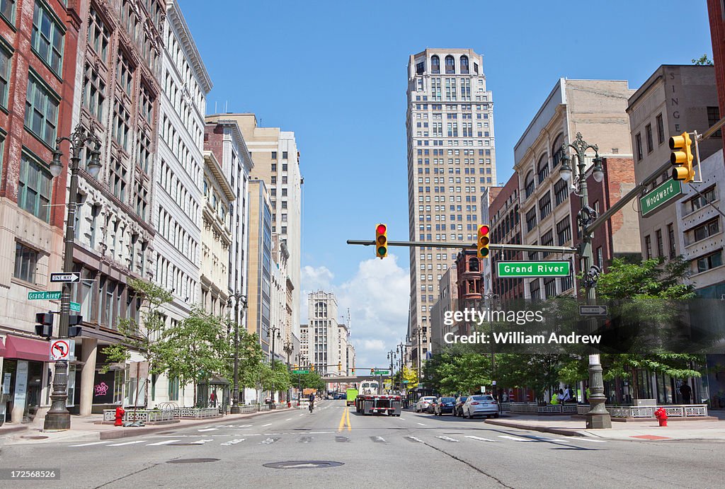 Woodward Avenue, downtown Detroit