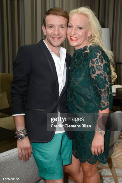 Simone Anes and Stephan Pelger attend at the Simone Anes & Stephan Pelger Show during Mercedes-Benz Fashion Week Spring/Summer 2014 on July 3, 2013...