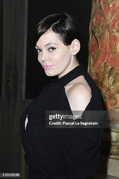 Rose McGowan attends the Viktor&Rolf show as part of Paris Fashion Week Haute-Couture Fall/Winter 2013-2014 at La Gaite Lyrique on July 3, 2013 in...