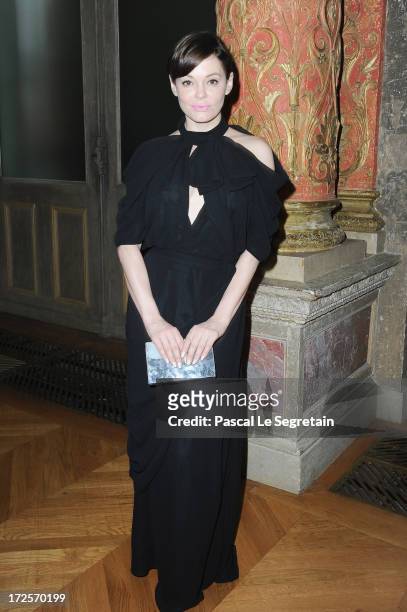 Rose McGowan attends the Viktor&Rolf show as part of Paris Fashion Week Haute-Couture Fall/Winter 2013-2014 at La Gaite Lyrique on July 3, 2013 in...