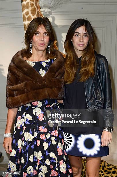 Guest attend the Valentino show as part of Paris Fashion Week Haute-Couture Fall/Winter 2013-2014 at Hotel Salomon de Rothschild on July 3, 2013 in...