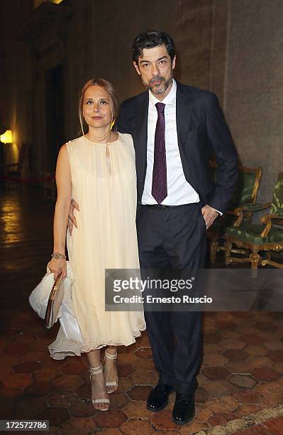 Sabrina Knaflitz and Alessandro Gassman attend the Globo D'Oro Awards at Palazzo Farnese on July 3, 2013 in Rome, Italy.