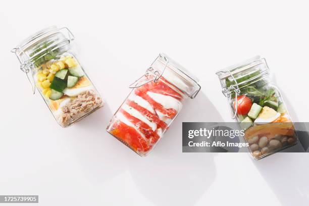 jar salad - mason jar stock pictures, royalty-free photos & images