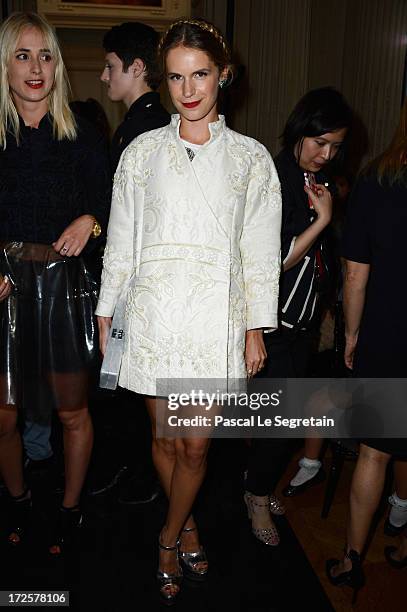 Eugenie Niarchosi attends the Valentino show as part of Paris Fashion Week Haute-Couture Fall/Winter 2013-2014 at Hotel Salomon de Rothschild on July...