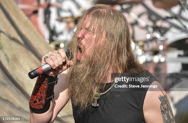 Johan Hegg of Amon Amarth performs at the Rockstar Energy Drink Mayhem Festival on June 30, 2013 in San Francisco, California.