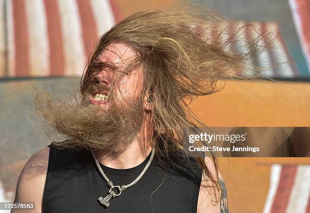 Johan Hegg of Amon Amarth performs at the Rockstar Energy Drink Mayhem Festival on June 30, 2013 in San Francisco, California.