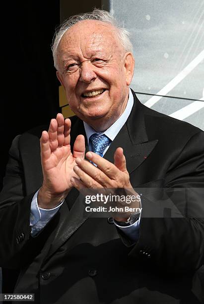 Jean-Claude Gaudin, mayor of Marseille, on the podium of Stage Five of the Tour de France 2013 - the 100th Tour de France -, a 228km road stage from...