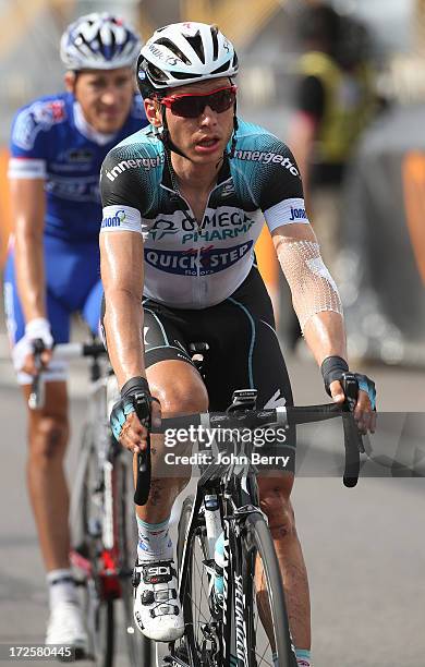 Tony Martin of Germany and Team Omega Pharma Quick-Step finishes Stage Five of the Tour de France 2013 - the 100th Tour de France -, a 228km road...