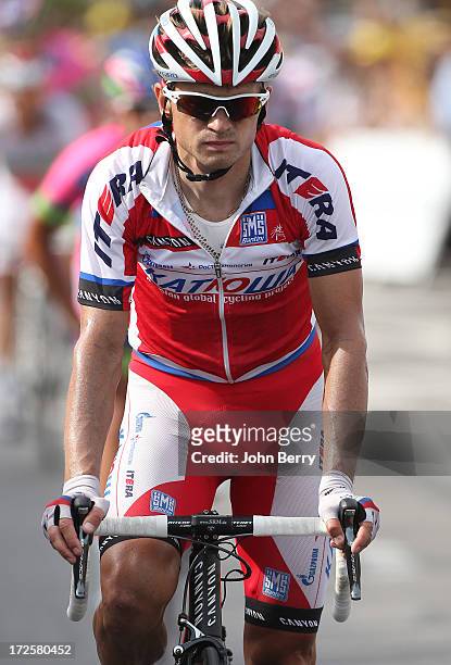 Yuri Trofimov of Russia and Katusha Team finishes Stage Five of the Tour de France 2013 - the 100th Tour de France -, a 228km road stage from...
