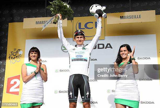 Michal Kwiatkowski of Poland and Team Omega Pharma Quick-Step keeps the best younger's white jersey after Stage Five of the Tour de France 2013 - the...