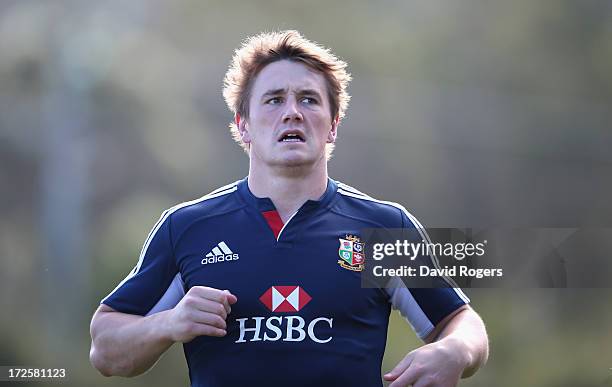 Jonathan Davies looks on during a British and Irish Lions training session at Noosa Dolphins RFA on July 4, 2013 in Noosa, Australia.