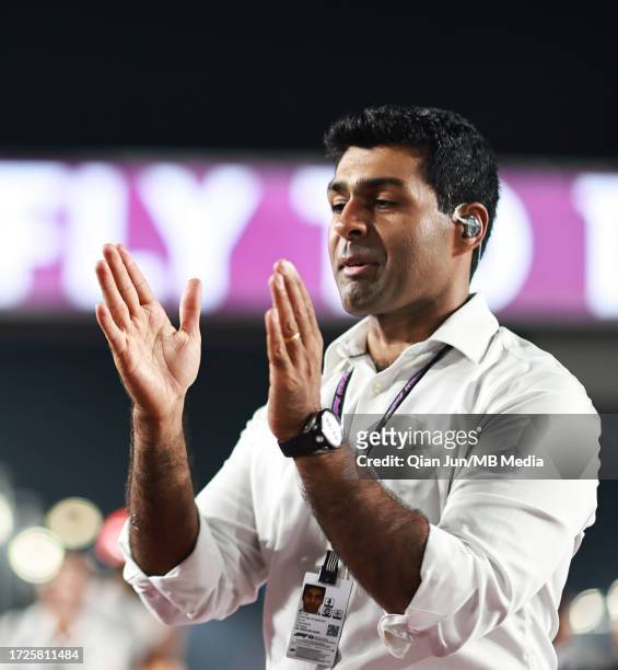 Sky Sports F1 Commentator Karun Chandhok before the F1 Grand Prix of Qatar at Lusail International Circuit on October 8, 2023 in Lusail City, Qatar.