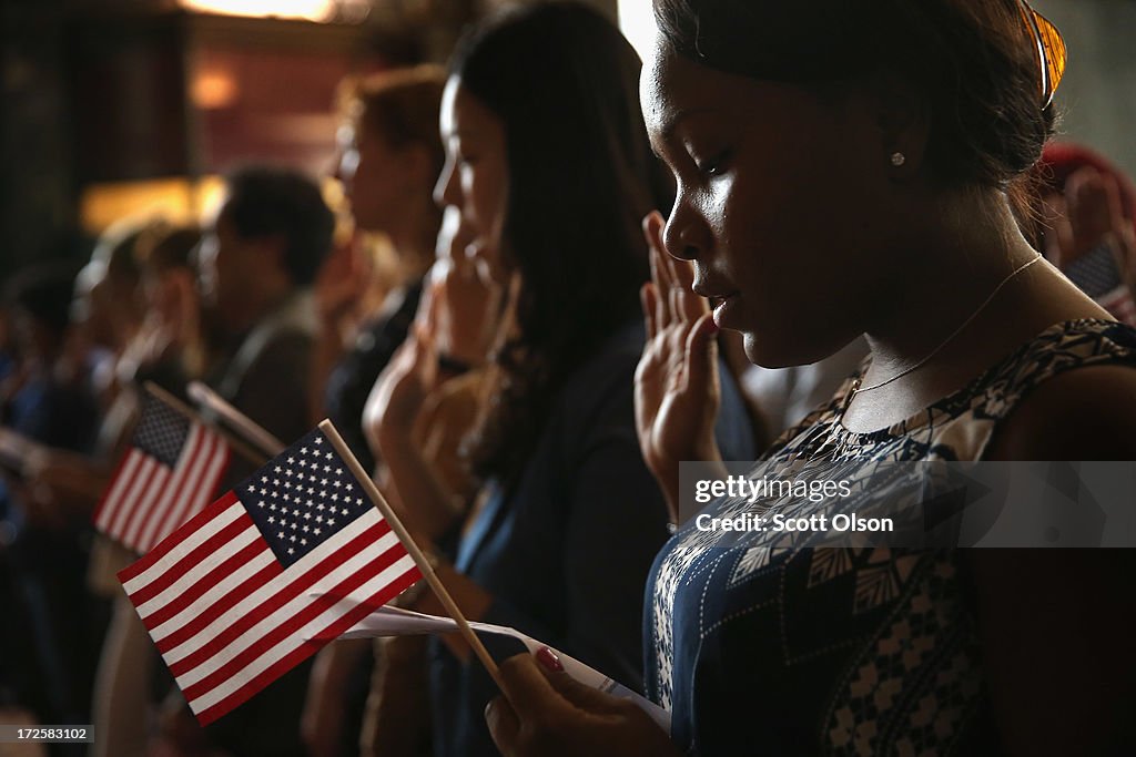 Naturalization Ceremony Held At Chicago Cultural Center