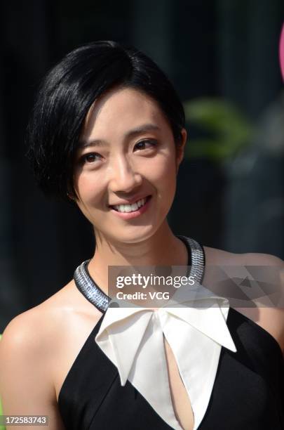 Actress Kwai Lun-mei attends Kotex promotional event at 800 Show Creative Park on July 3, 2013 in Shanghai, China.