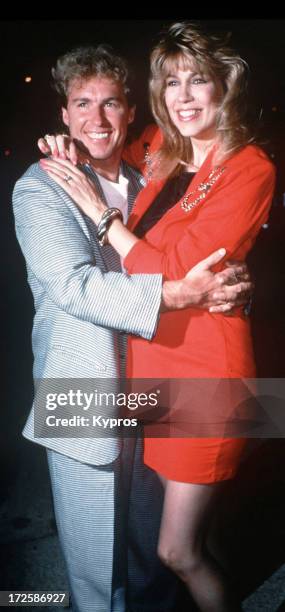 Talk show host Leeza Gibbons and her husband, actor Christopher Quinten, circa 1990.