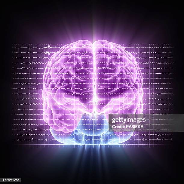 brain activity, artwork - artificial intelligence brain stock illustrations