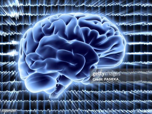 brain activity, artwork - eeg stock illustrations