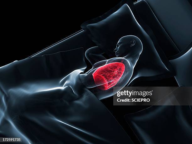 sleeping man, artwork - bed top view stock illustrations