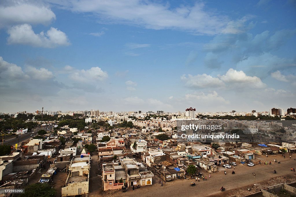 High angle view of a city, Rajkot, Gujarat, India