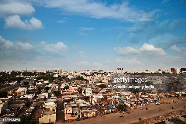 high angle view of a city, rajkot, gujarat, india - gujarat 個照片及圖片檔