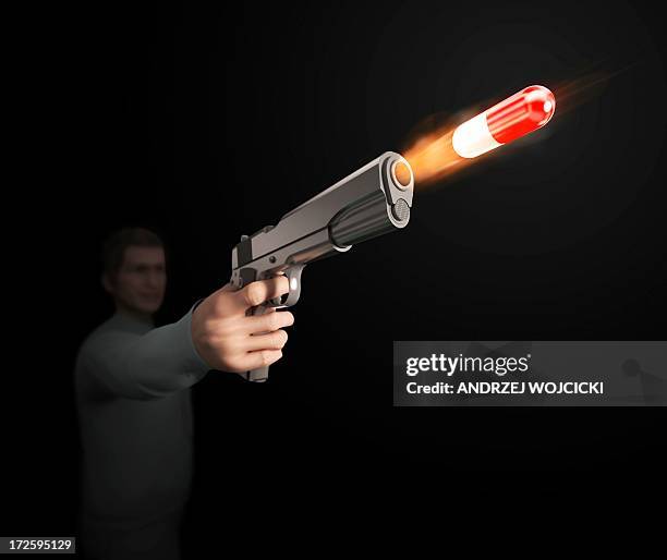 targeted therapy, conceptual artwork - handgun stock illustrations
