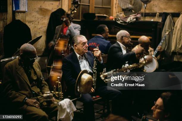 The Preservation Hall Jazz Band performing at Preservation Hall on St Peter's Street in the French Quarter of New Orleans, Louisiana, 1979.