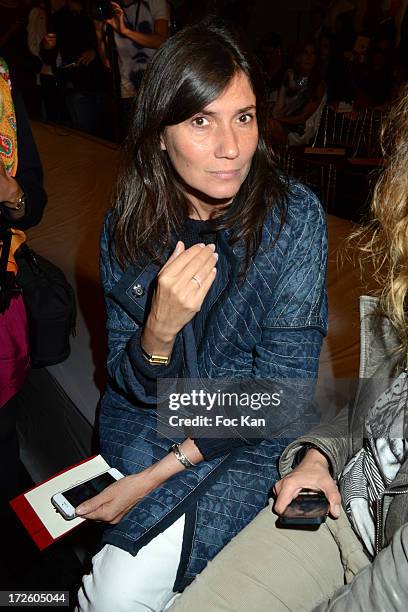 Emmanuelle Alt attends the Jean Paul Gaultier show as part of Paris Fashion Week Haute-Couture Fall/Winter 2013-2014 at 325 Rue Saint Martin on July...