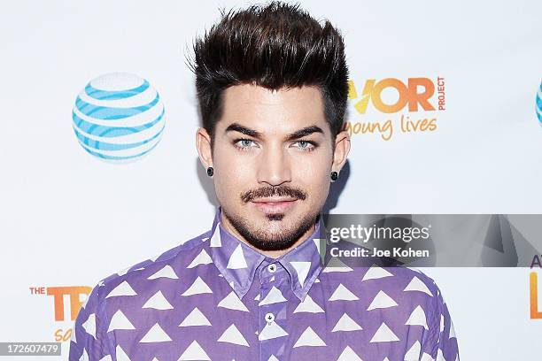 Singer Adam Lambert attneds Adam Lambert Performance And Check Donation Presentation To The Trevor Project For "Live Proud" Campaign at Playhouse...