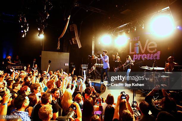 Singer Adam Lambert performs live at Playhouse Hollywood on July 3, 2013 in Los Angeles, California.