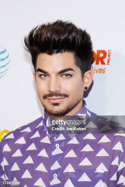 Singer Adam Lambert attneds Adam Lambert Performance And Check Donation Presentation To The Trevor Project For "Live Proud" Campaign at Playhouse...
