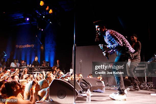 Singer Adam Lambert performs live at Playhouse Hollywood on July 3, 2013 in Los Angeles, California.