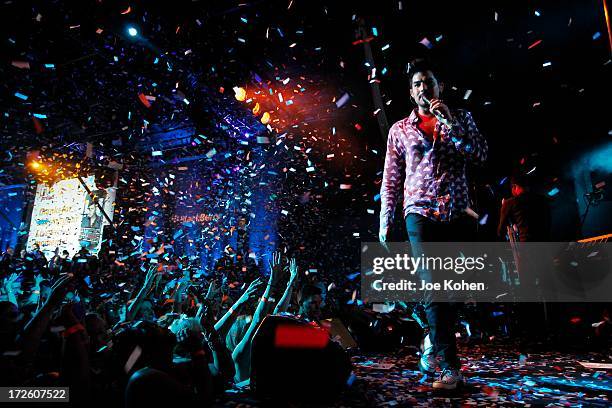 Singer Adam Lambert performs live at Playhouse Hollywood on July 3, 2013 in Los Angeles, California.