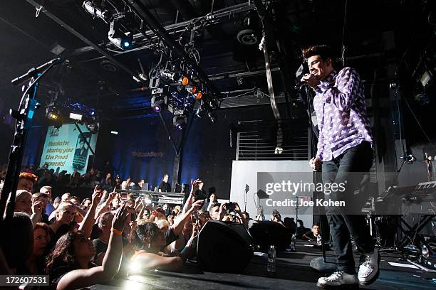 Singer Adam Lambert performs live at Playhouse Hollywood on July 3, 2013 in Los Angeles, California.